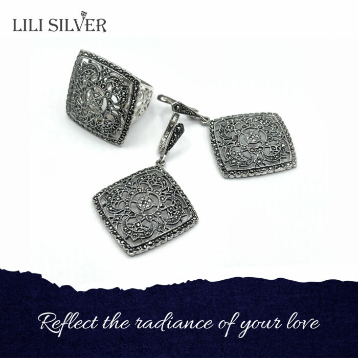 Set - Silver Ring & earings 01 - Lilisilver.com